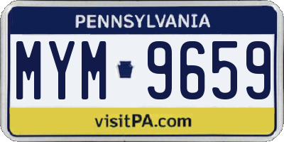 PA license plate MYM9659