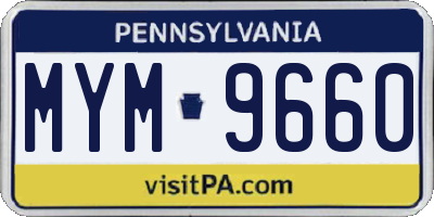 PA license plate MYM9660