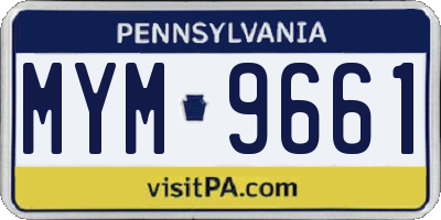 PA license plate MYM9661