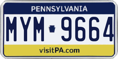 PA license plate MYM9664