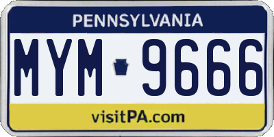 PA license plate MYM9666