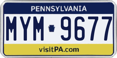 PA license plate MYM9677