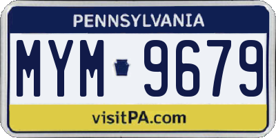 PA license plate MYM9679