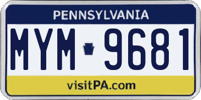PA license plate MYM9681
