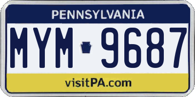 PA license plate MYM9687