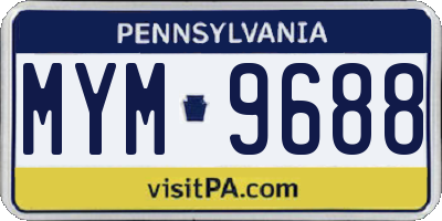 PA license plate MYM9688