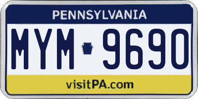 PA license plate MYM9690