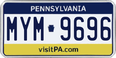 PA license plate MYM9696