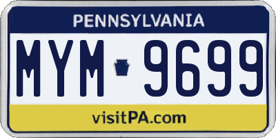 PA license plate MYM9699
