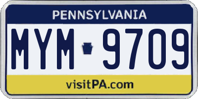 PA license plate MYM9709