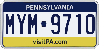 PA license plate MYM9710