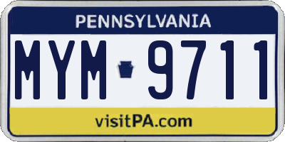 PA license plate MYM9711