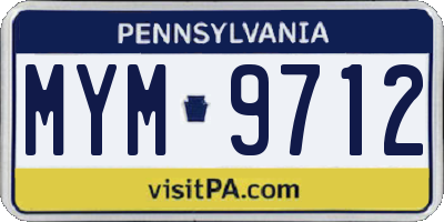 PA license plate MYM9712