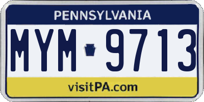 PA license plate MYM9713
