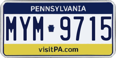 PA license plate MYM9715