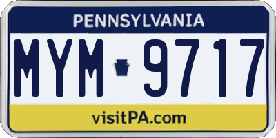 PA license plate MYM9717