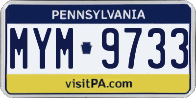 PA license plate MYM9733