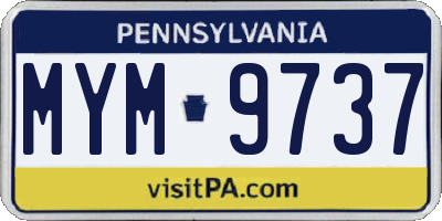 PA license plate MYM9737