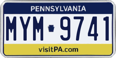 PA license plate MYM9741
