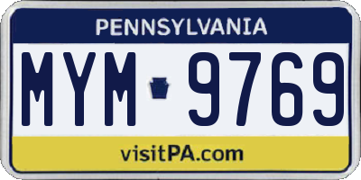 PA license plate MYM9769
