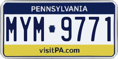 PA license plate MYM9771