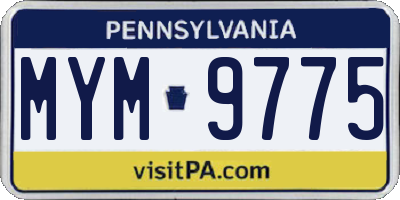 PA license plate MYM9775