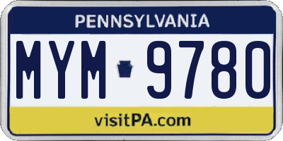 PA license plate MYM9780