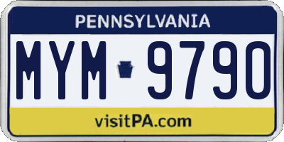 PA license plate MYM9790