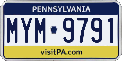 PA license plate MYM9791