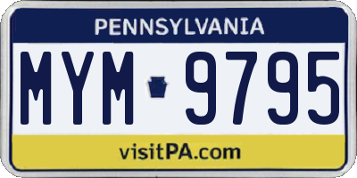 PA license plate MYM9795