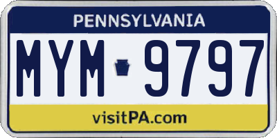 PA license plate MYM9797