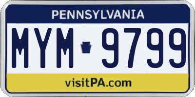 PA license plate MYM9799