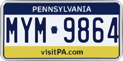 PA license plate MYM9864