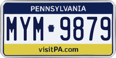 PA license plate MYM9879