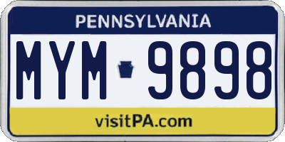 PA license plate MYM9898