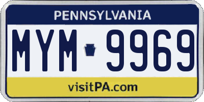 PA license plate MYM9969