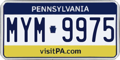PA license plate MYM9975
