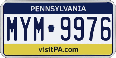 PA license plate MYM9976