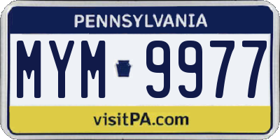PA license plate MYM9977