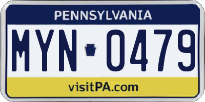 PA license plate MYN0479