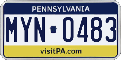 PA license plate MYN0483