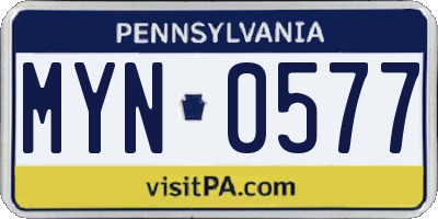PA license plate MYN0577