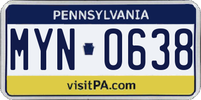 PA license plate MYN0638
