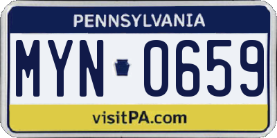 PA license plate MYN0659
