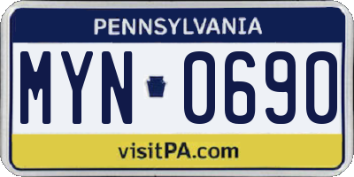 PA license plate MYN0690