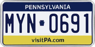 PA license plate MYN0691