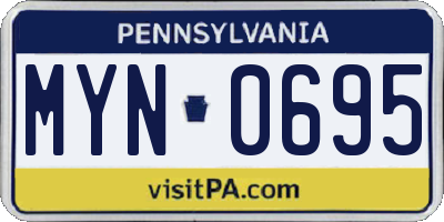 PA license plate MYN0695