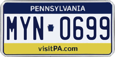 PA license plate MYN0699