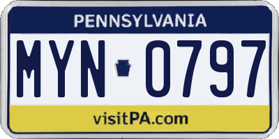 PA license plate MYN0797