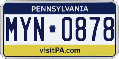 PA license plate MYN0878